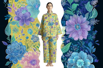 design custom seamless surface patterns for your fabric or textile