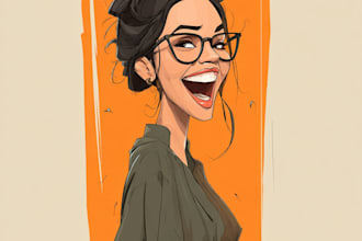create a funny caricature with my style