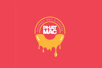 design vibrant modern mac cheese street food logo