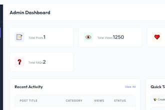 develop laravel backend with API and database