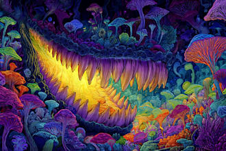 create amazing art of psychedelic, stoner, trippy, cover