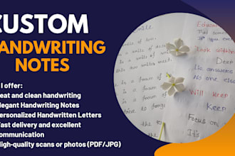 write your custom projects with beautiful handwriting