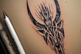 create a professional tribal tattoo design