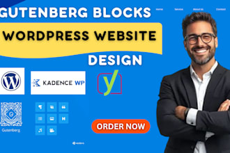build gutenberg wordpress website using gutenberg blocks, spectra, or kadence