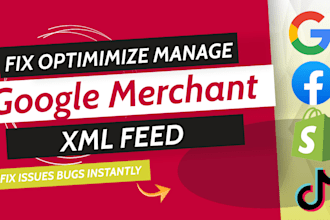 google merchant center and shopping feed setup, fix and optimization