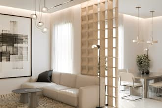 3d living room design, kitchen interior rendering, dining, bedroom design