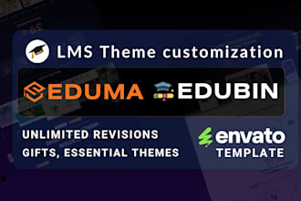 install and customize eduma, edubin, or edumall,  wordpress lms theme