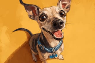 draw a caricature of your dog cat or other pet