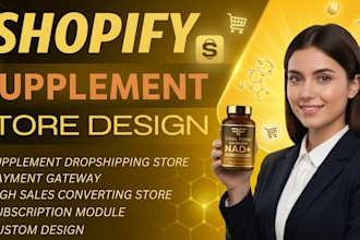 develop health and fitness supplement store, peptide shopify store
