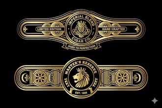 do creative premium cigar brand logo label, and bands design