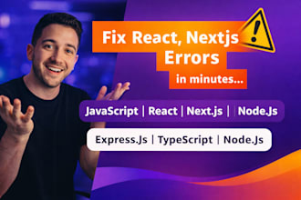 debug and fix your react, nextjs, or react native errors