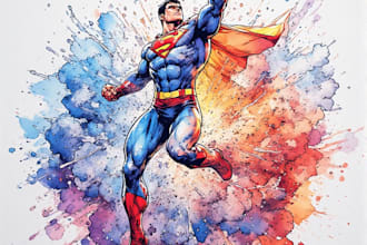 design an amazing superhero pop art