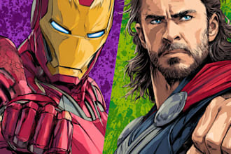 draw you a dc or marvel style comic book superhero
