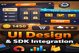 design unity UI and integrate ads, analytics, or iap