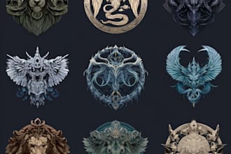 create a fantasy, rpg, nft or sci fi game logo using