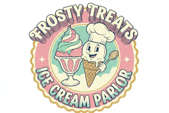 design a fun and eye catching ice cream shop logo