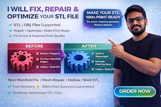 fix, repair and optimize stl files for perfect 3d printing