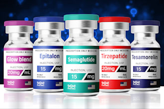 product label design for vial label, sarms and peptide label