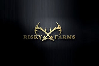 design unique hunting brand logo for risky farms