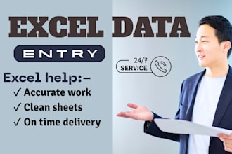 help you with excel work and data entry