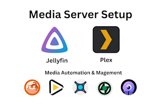 setup media server, plex or jellyfin with automation