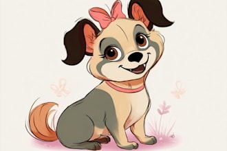 draw your pet in cute disney cartoon style