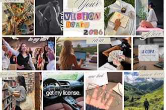 design an eye catchy digital vision board 2026 within a day