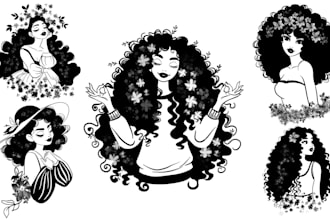 draw unique african black silhouette design
