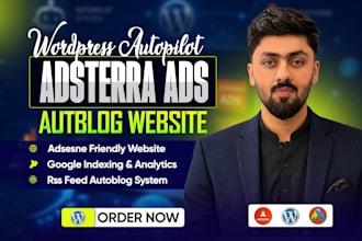 build an autoblog website with adsterra ads SEO optimization and fast loading