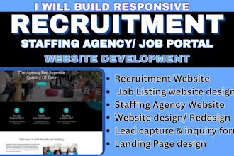 recruitment website staffing agency website job listing recruitment landing page