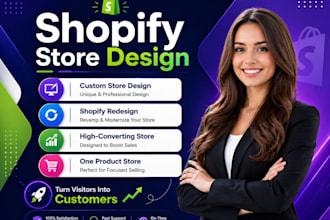 desigh shopify one products store for you