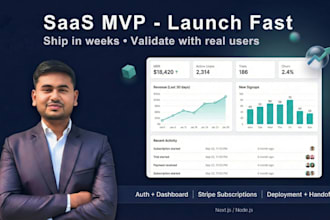 build custom saas mvp fast for your startup with next js, stripe and ai webapp