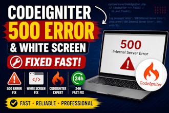 fix codeigniter 500 error and white screen issue