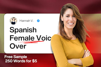 record professional spanish female voice over