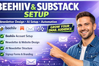 setup beehive account, redesign beehiiv website beehive ai newsletter, substack