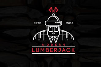 design modern modern lumber jacks logo