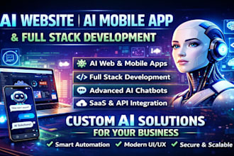 build ai website, ai saas app, ai software, and smart chatbot