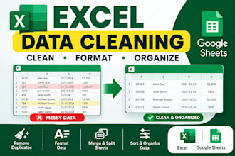 clean, format, merge split, excel data and google sheet