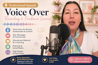 record a professional spanish voice over with storytelling