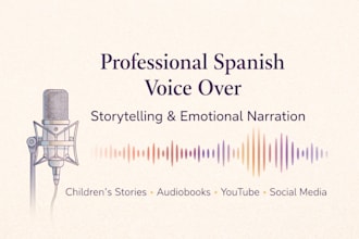 record a professional spanish voice over with storytelling