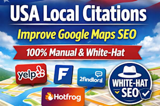 build high quality USA local citations to boost google maps ranking