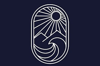 design simple line art logo vector for your brand