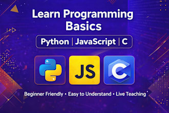 teach python, c or javascript basics in tamil language