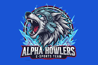 draw amazing howl head mascot logo design with unlimited revisions