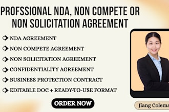 draft an nda, non compete or non solicitation agreement professionally