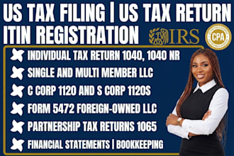 do USA tax filing, US tax returns, llc tax, business tax 1120 5472 1040 cpa