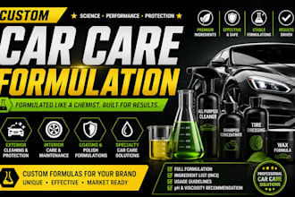 create professional car care formulations, detailing products, custom automotive
