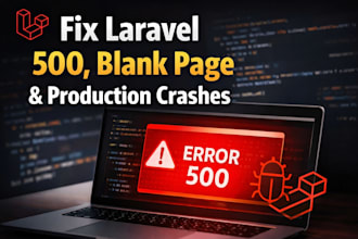 fix laravel 500 error, blank page, or production crash