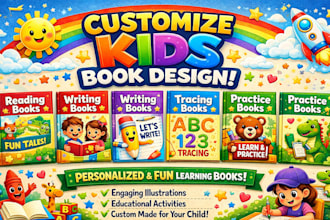 design customize kids book design tracing book reading books
