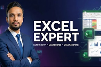 create excel dashboards, automate tasks, clean data, and build reports